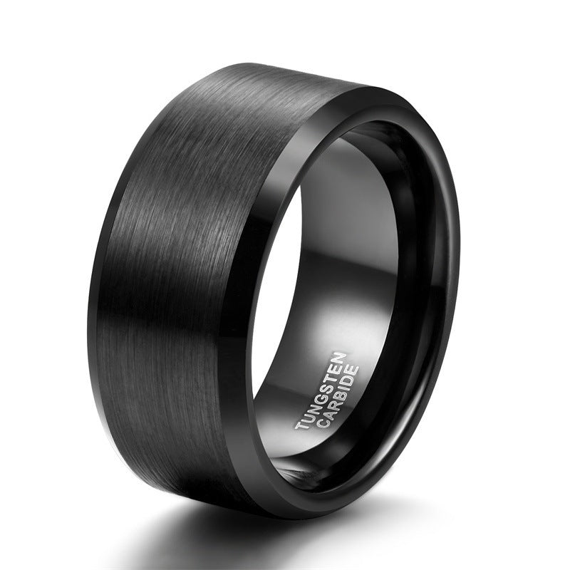 Simple Bracelet Brushed Unisex Beveled Edge Tungsten Ring