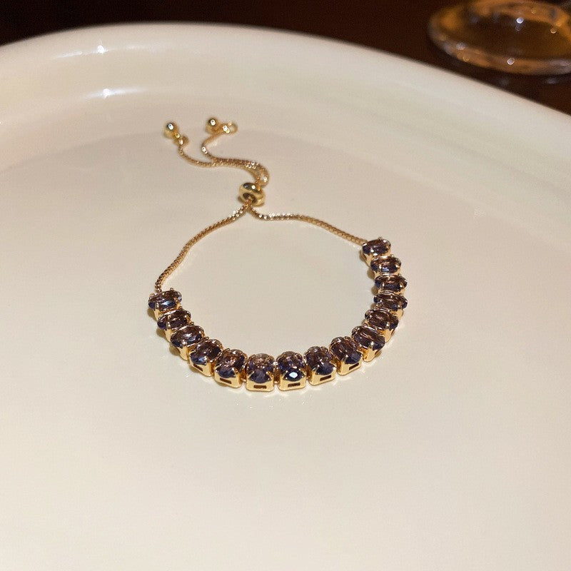 Female Vintage Double Row Crystal Bracelet