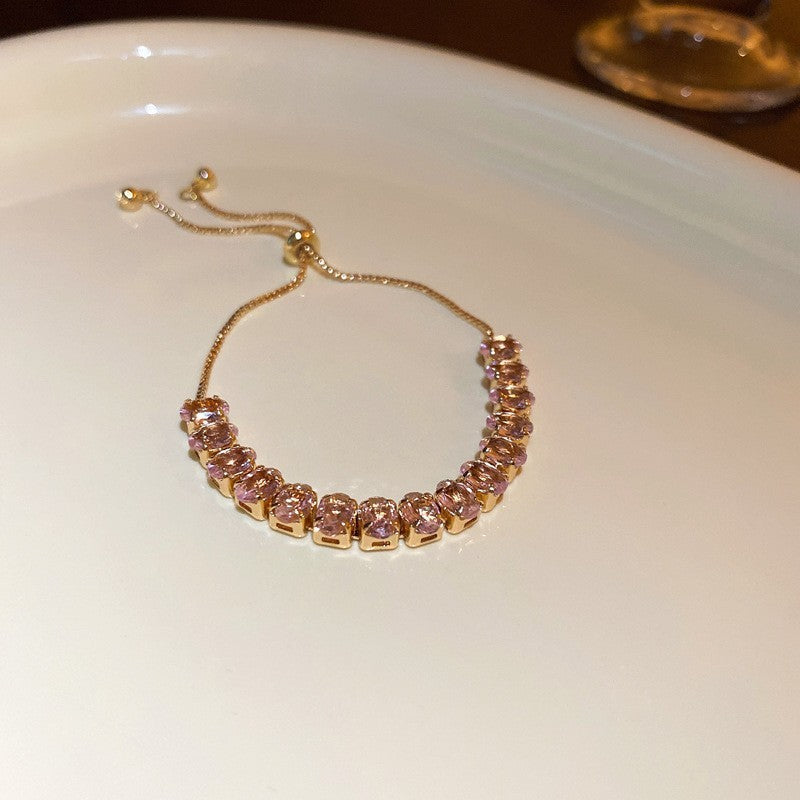 Female Vintage Double Row Crystal Bracelet