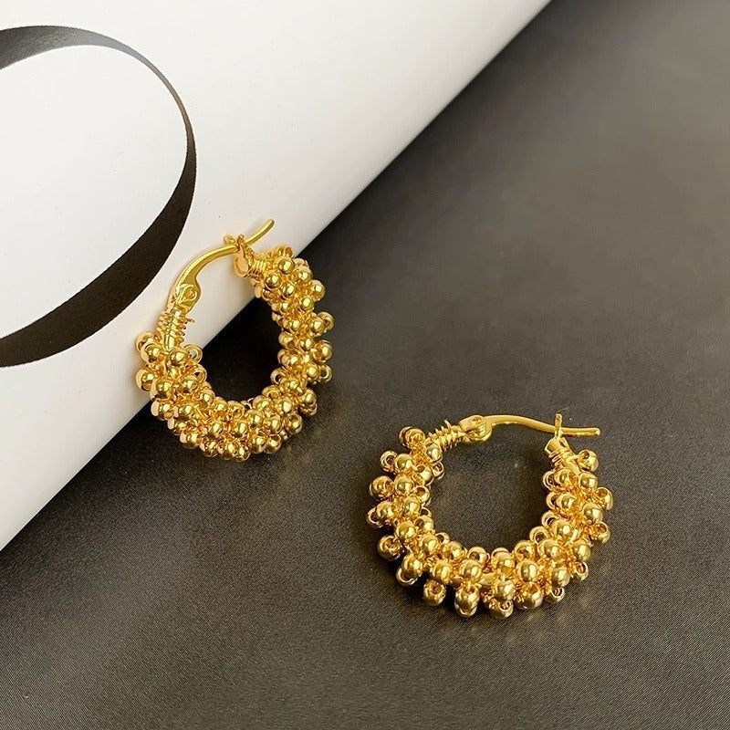 French Entry Lux Copper Solid Color Ear Ring