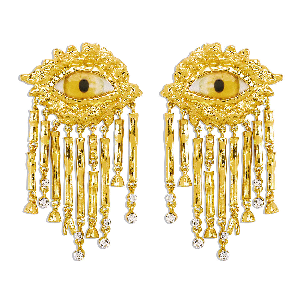 Medieval Exaggerated Devil's Eye Tassel Earrings