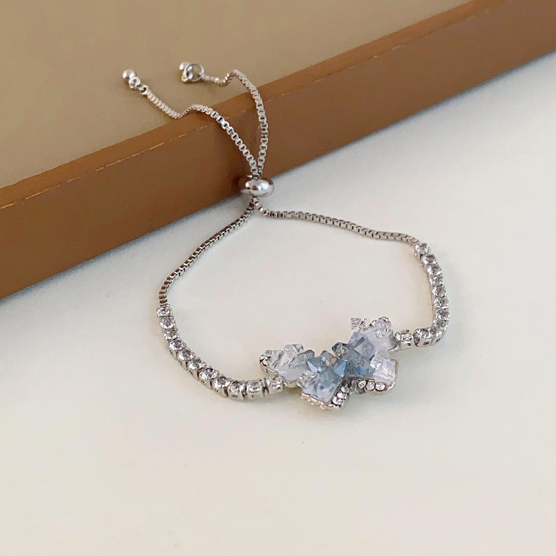 Female Vintage Double Row Crystal Bracelet