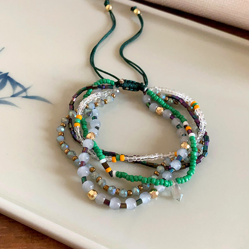 Female Vintage Double Row Crystal Bracelet