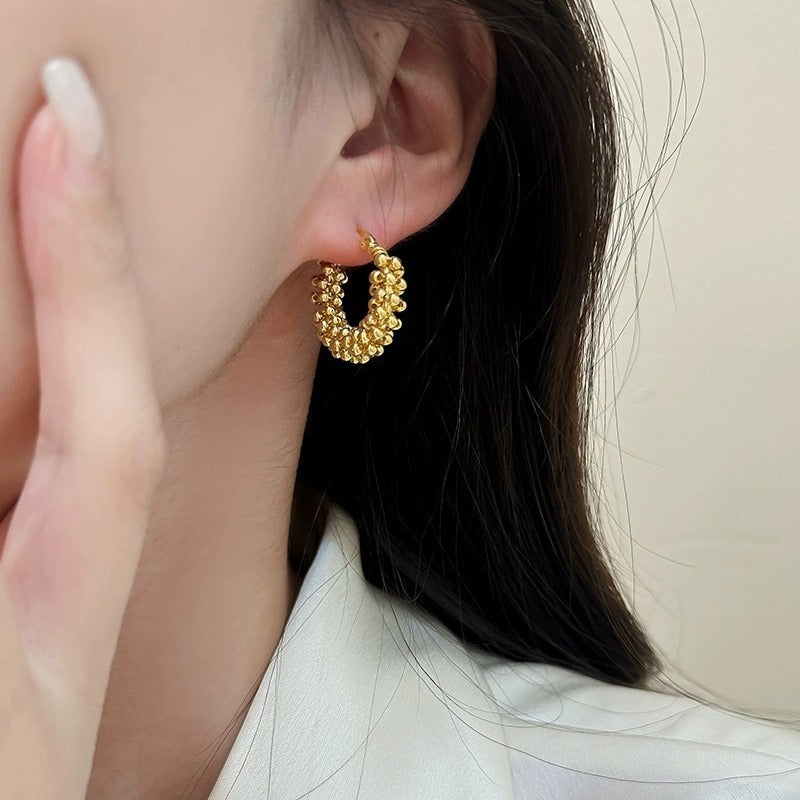 French Entry Lux Copper Solid Color Ear Ring