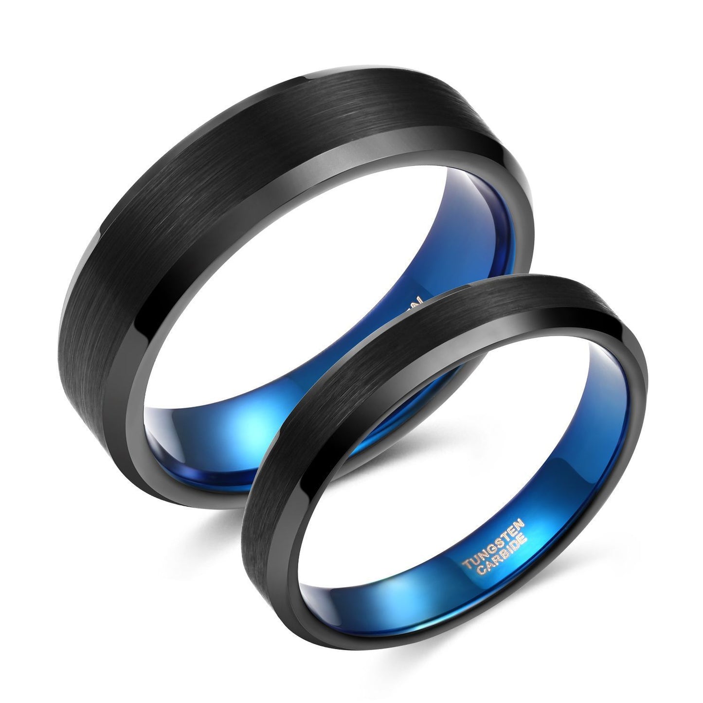 Simple Bracelet Brushed Unisex Beveled Edge Tungsten Ring